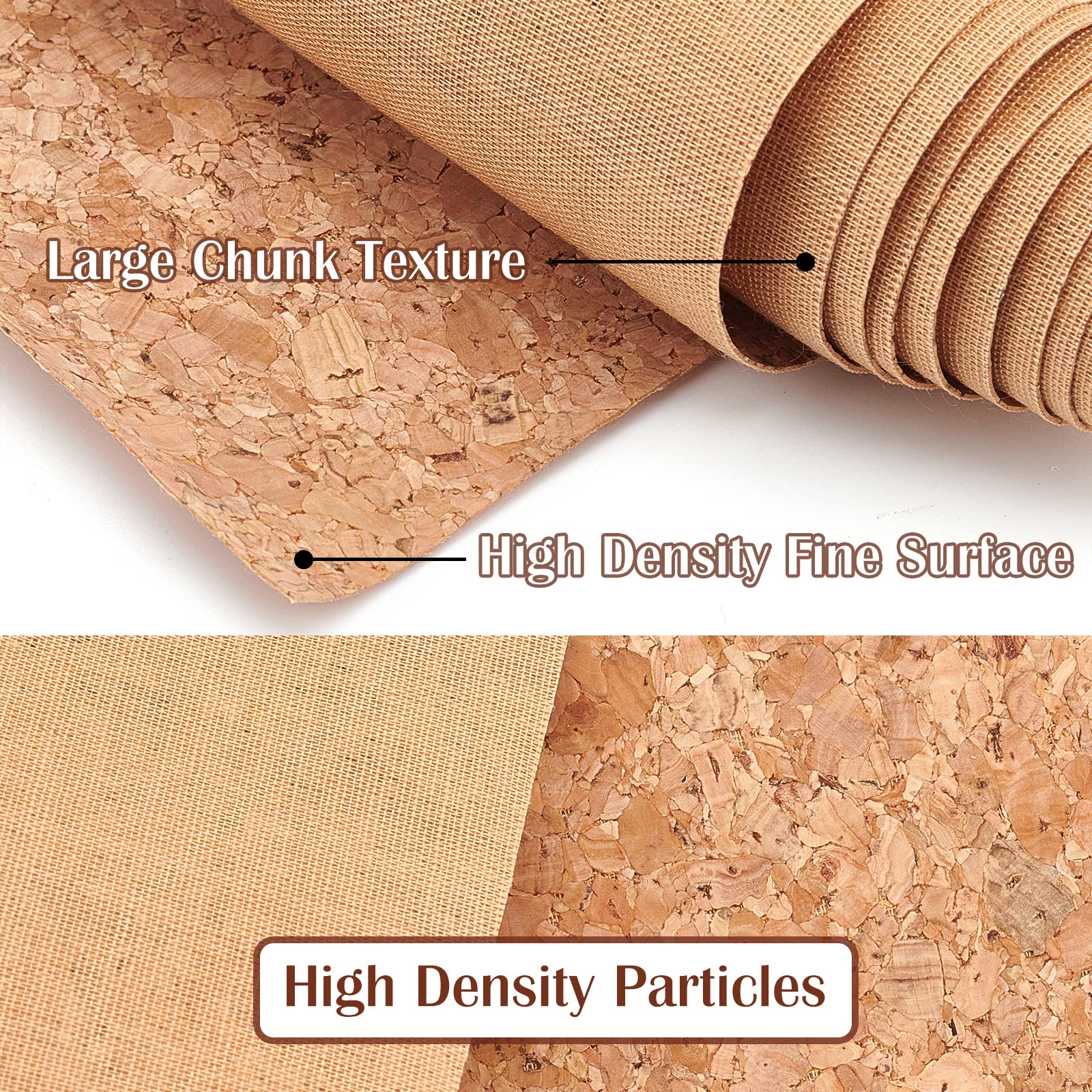 BENECREAT 135x30 cm Tissu Liège Naturel 0,5 mm