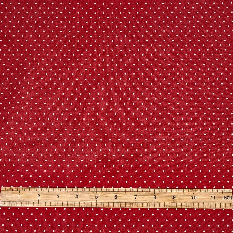 BENECREAT tissu coton à pois rouge foncé 1x1,45m doux