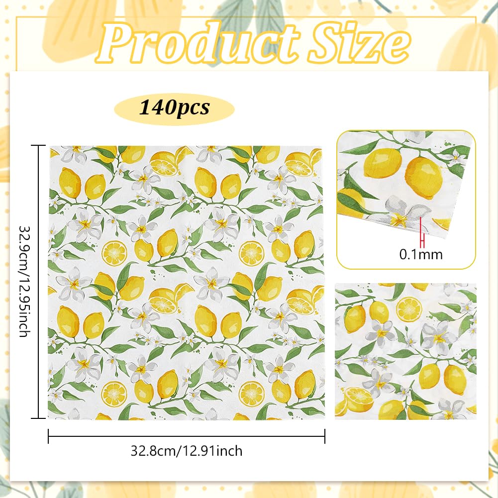 BENECREAT Serviette Papier Citron 329mm Jaune x140