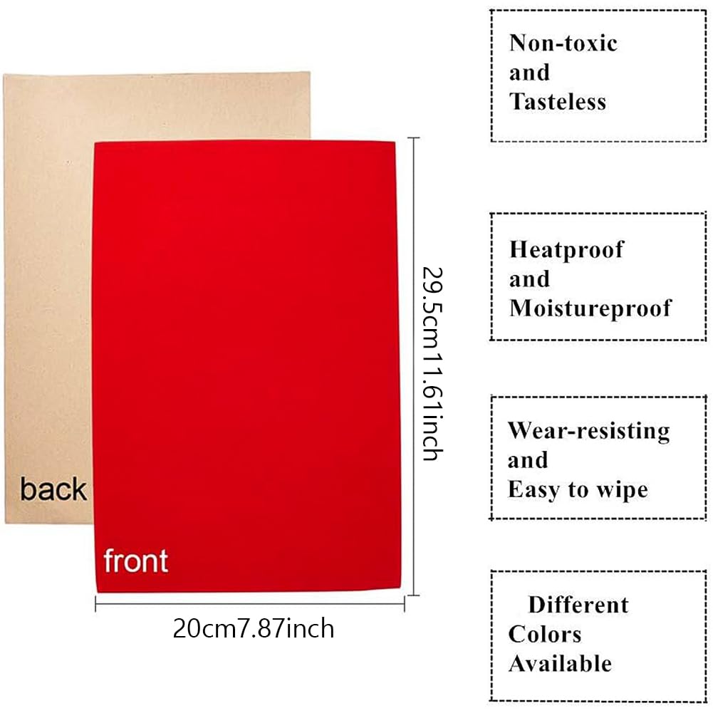 BENECREAT Feuille Feutrine Autocollante Rouge A4 x20 Velours