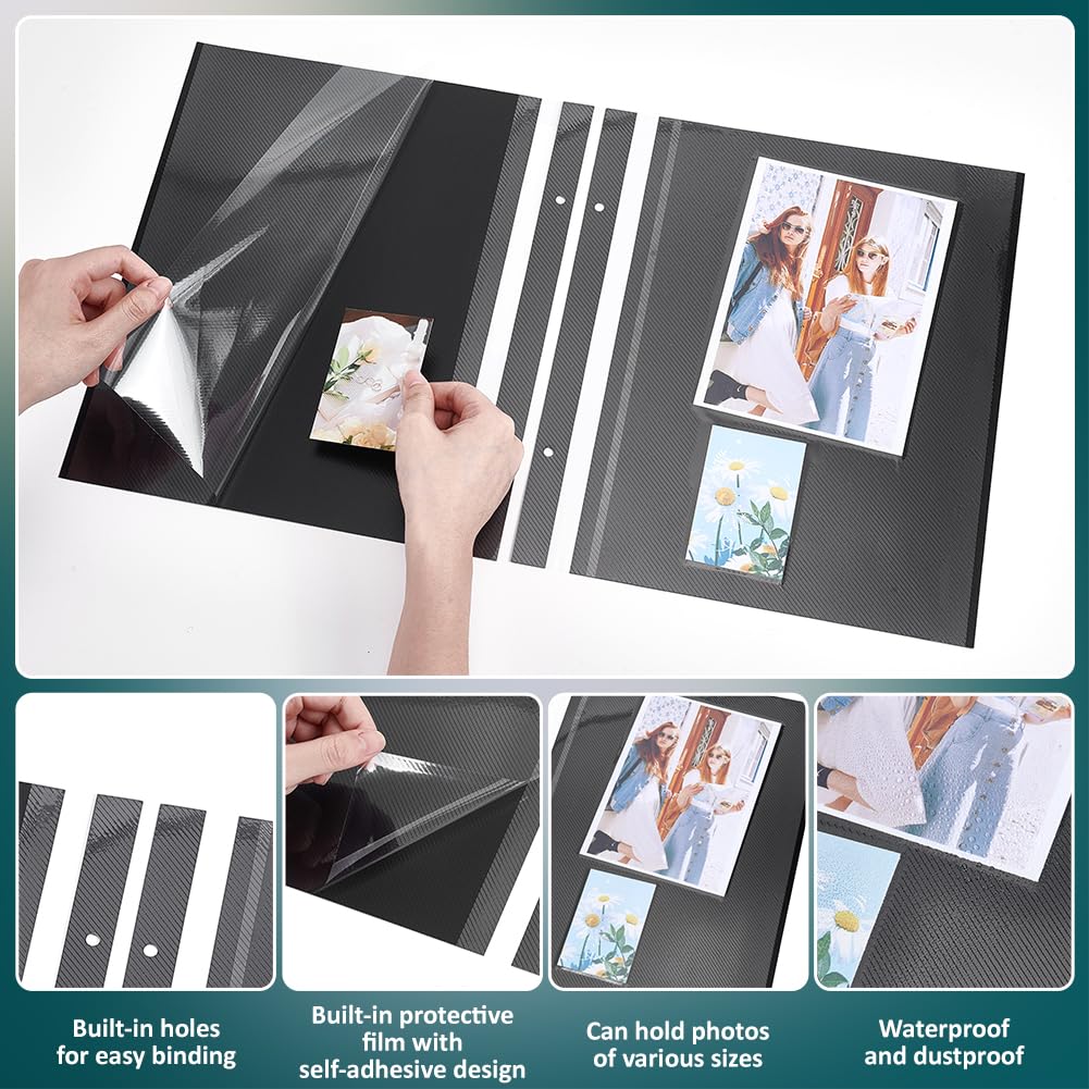 BENECREAT Pages Album Adhésives Noires 15 pcs 315mm