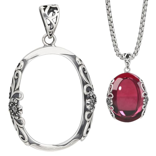 BENECREAT Support Pendentif Argent 925 Plateau Cabochon Antique