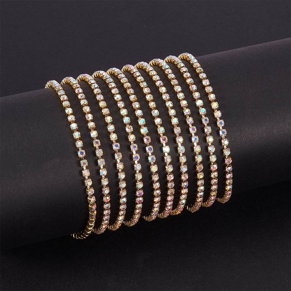 BENECREAT Chaîne Strass Cristal AB 2,6mm 9,14m Fond Or Couture