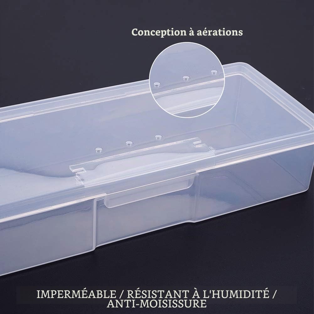 BENECREAT lot 5 boîtes rangement plastique transparentes 19 cm