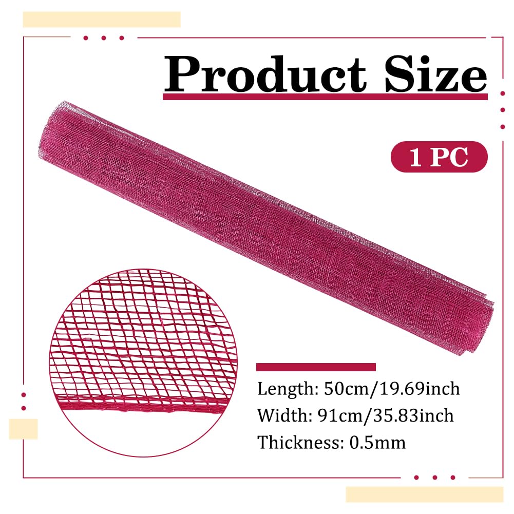 BENECREAT tissu sinamay maille rose 91x50cm chapeau