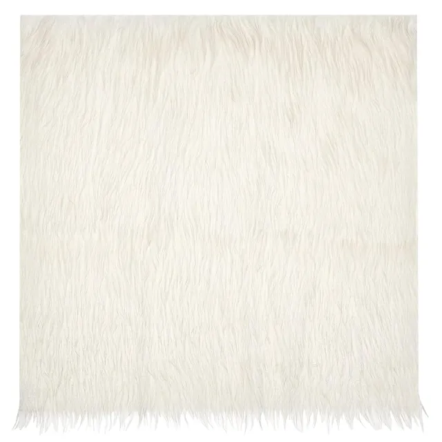 BENECREAT Tissu Fausse Fourrure Blanc 40x40 cm Doux
