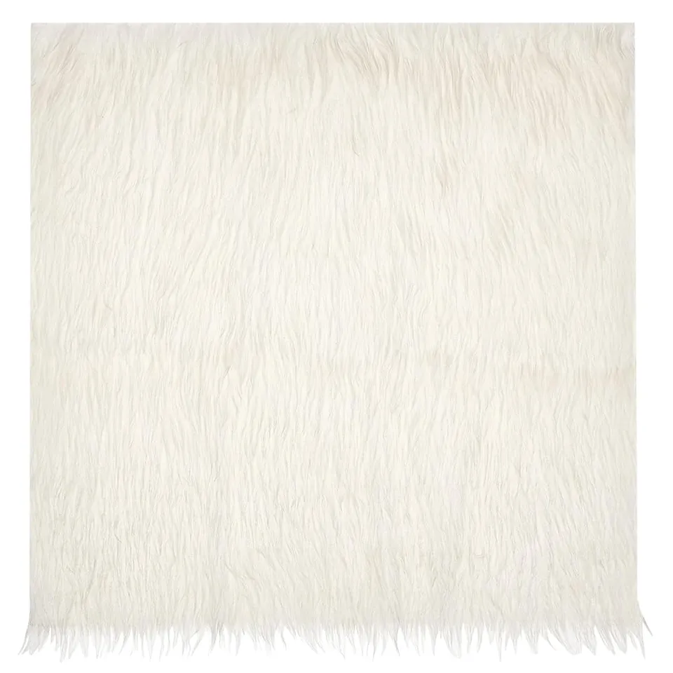 BENECREAT Tissu Fausse Fourrure Blanc 40x40 cm Doux