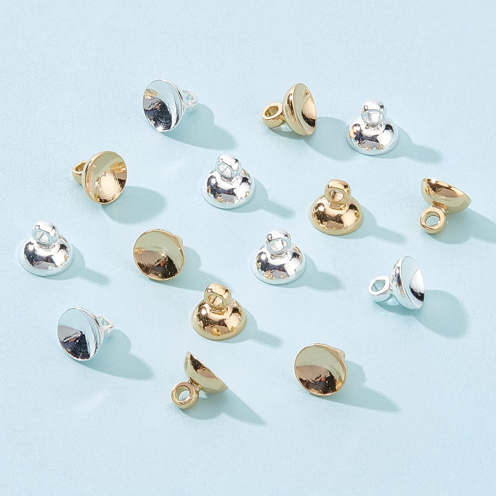 BENECREAT Bélières Coupelles Perles 5 mm Argent Doré x40
