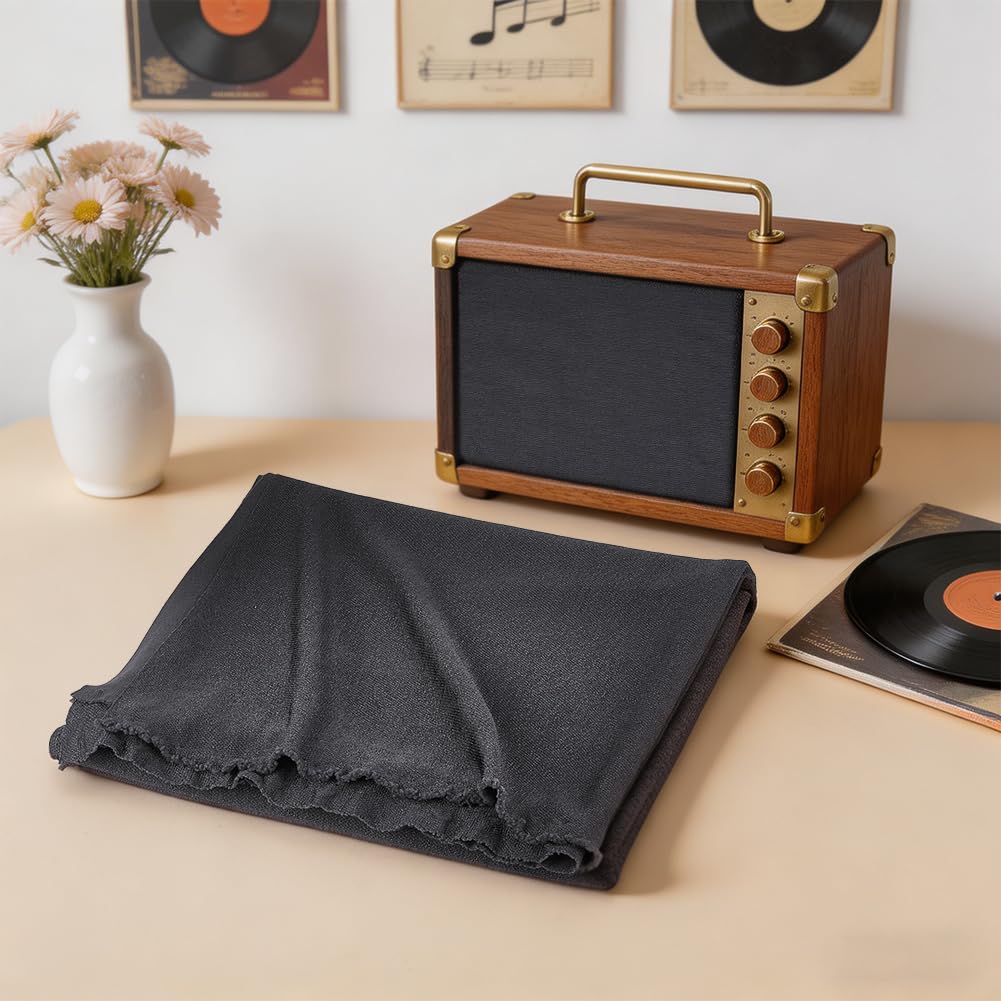 BENECREAT Tissu Grille Haut-Parleur Polyester Gris 175x100cm