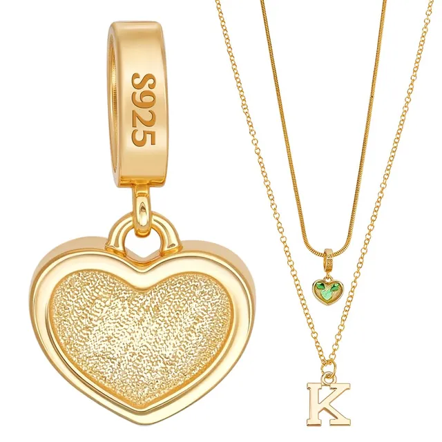 BENECREAT Pendentif Coeur sertissage argent 925 ouvert 8 mm