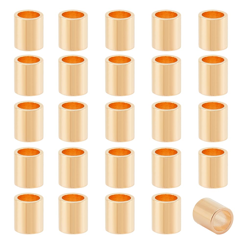 BENECREAT Colonne 3.5x4mm perles rondes plaqué or 60 pcs