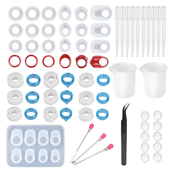 Cayway Style 4 Moule Bague Silicone Résine 45 Pièces