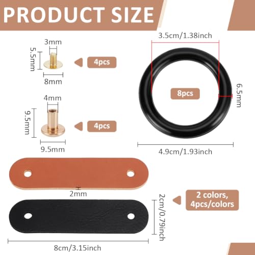 BENECREAT Anneaux Sécurité Étrier Paon Caoutchouc 8pcs