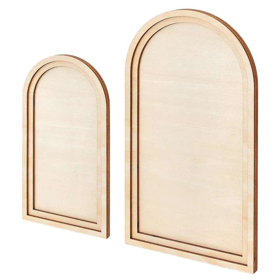 BENECREAT Cadre Arche Bois Brut Contreplaqué Lot de 2