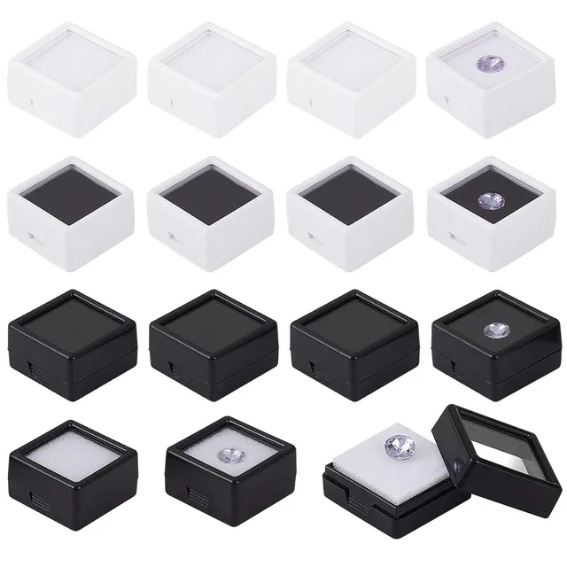 BENECREAT Boîte présentation bijoux 36 pcs 2,4 cm transparent