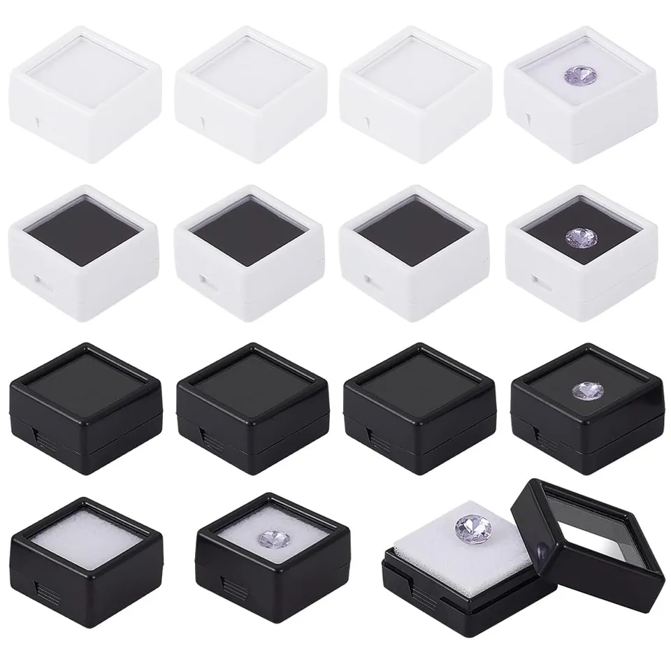 BENECREAT Boîte présentation bijoux 36 pcs 2,4 cm transparent