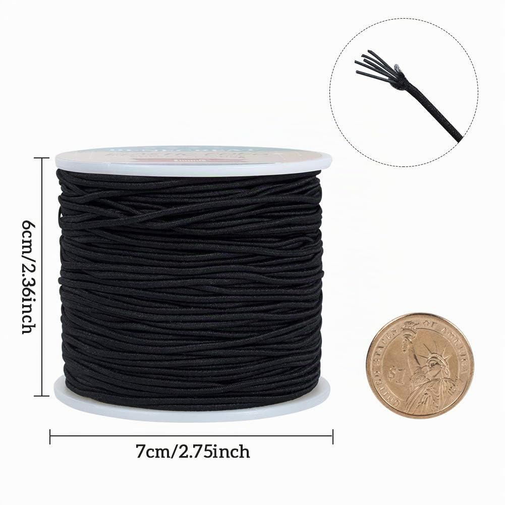 BENECREAT cordon élastique noir 1,5 mm 70 m