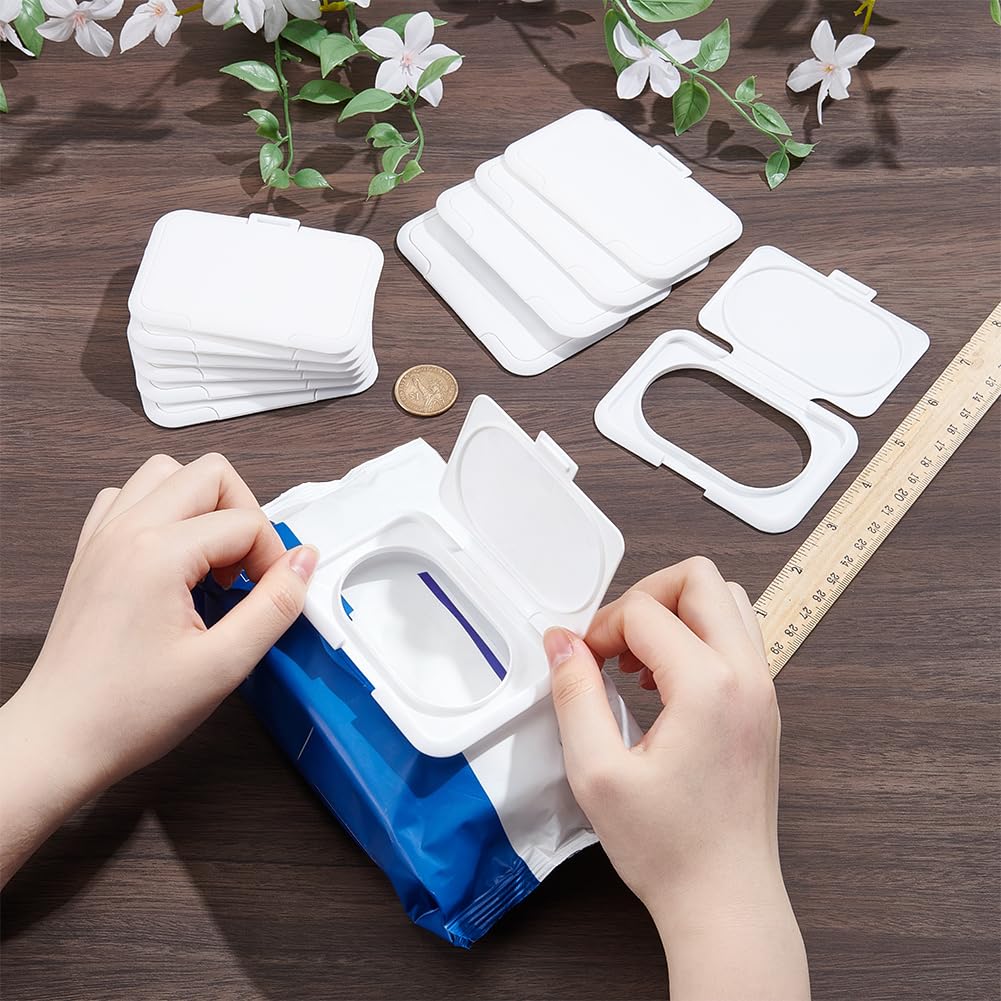 BENECREAT Couvercle Lingettes Rabattable Blanc Lot 20