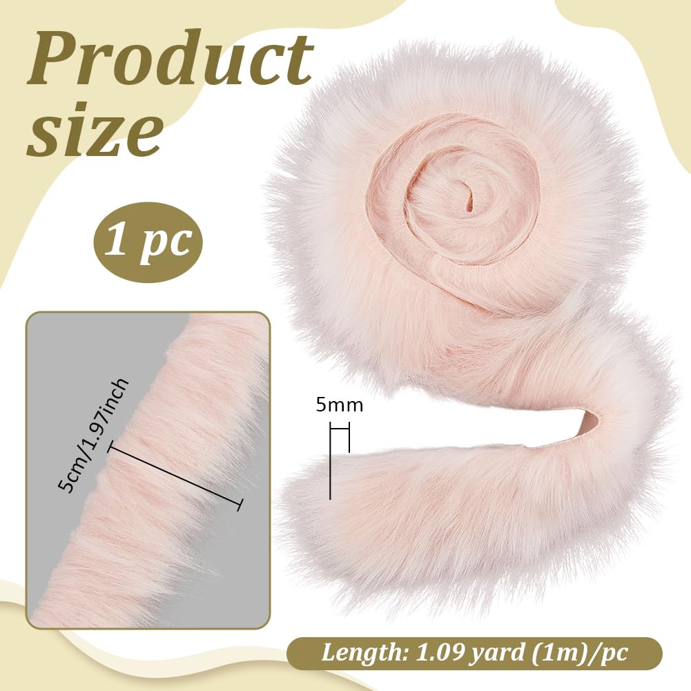 BENECREAT ruban fausse fourrure rose 1m peluche