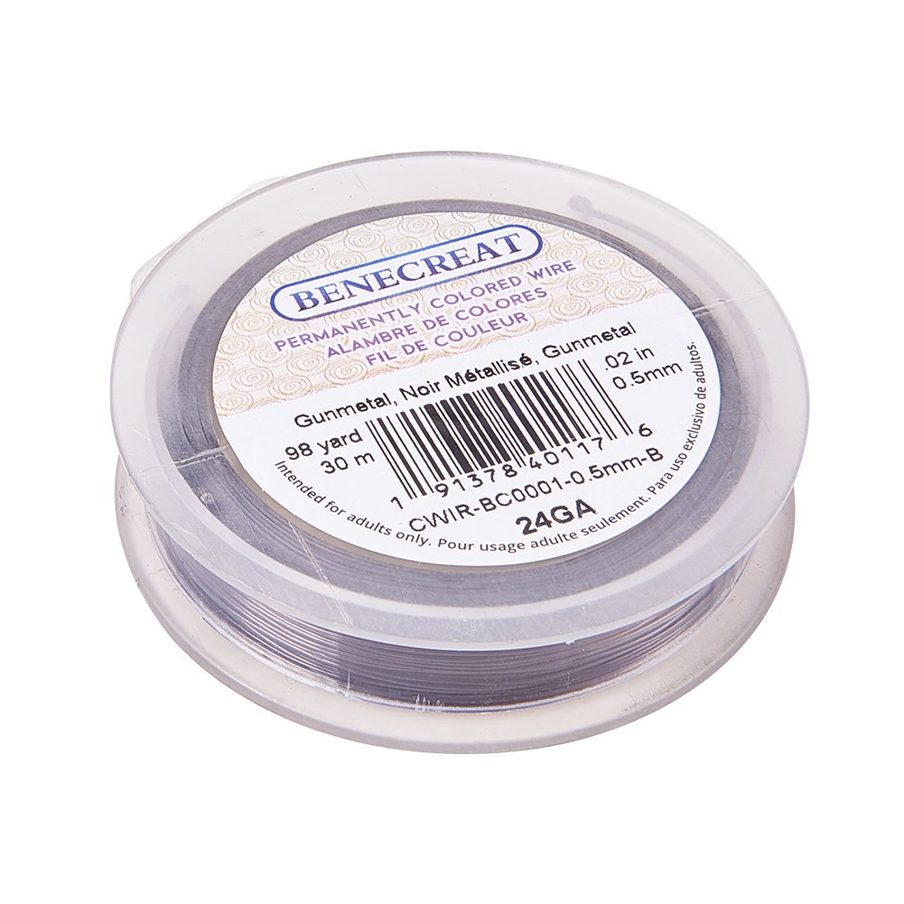 BENECREAT Fil Cuivre Gunmetal 0,5mm 30m Bijoux 24 Gauge