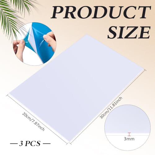 BENECREAT feuille plastique ABS blanche 300x200mm 3mm lot 3