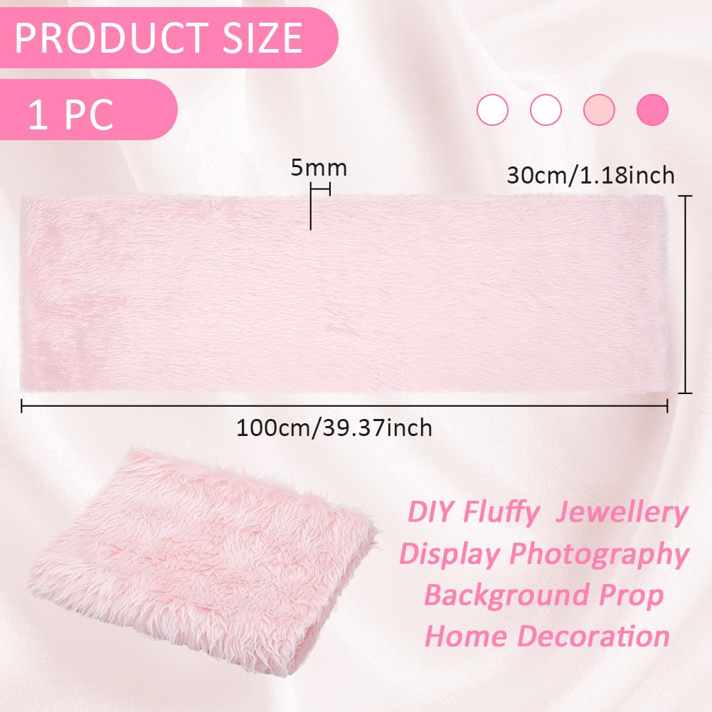 BENECREAT Tapis photo peluche rose 100x30 cm