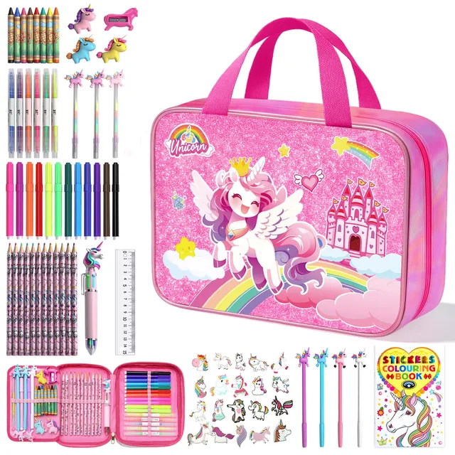 JYPS Licorne malette dessin enfant 73 pcs parfumés