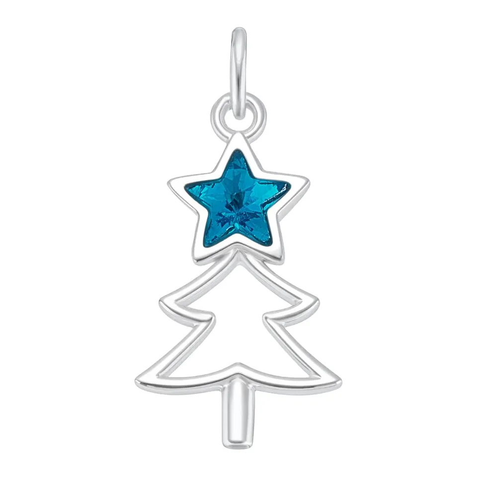 BENECREAT Sapin Noël pendentif argent 925 étoile turquoise