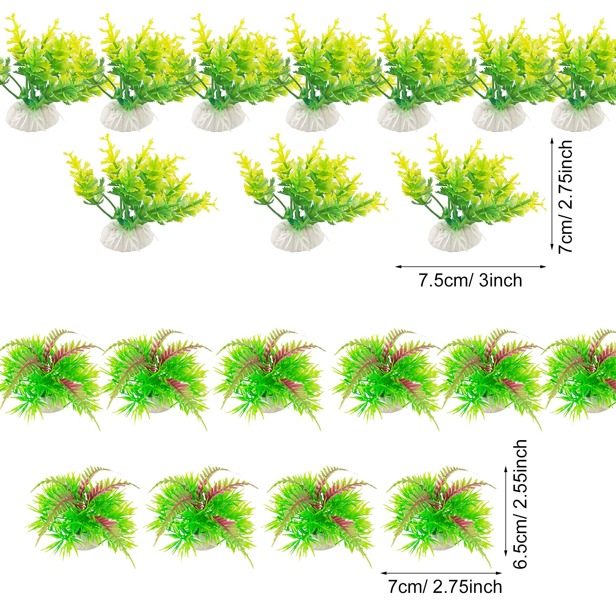 Cayway Plantes Aquarium Artificielles 30 pcs avec Arbre