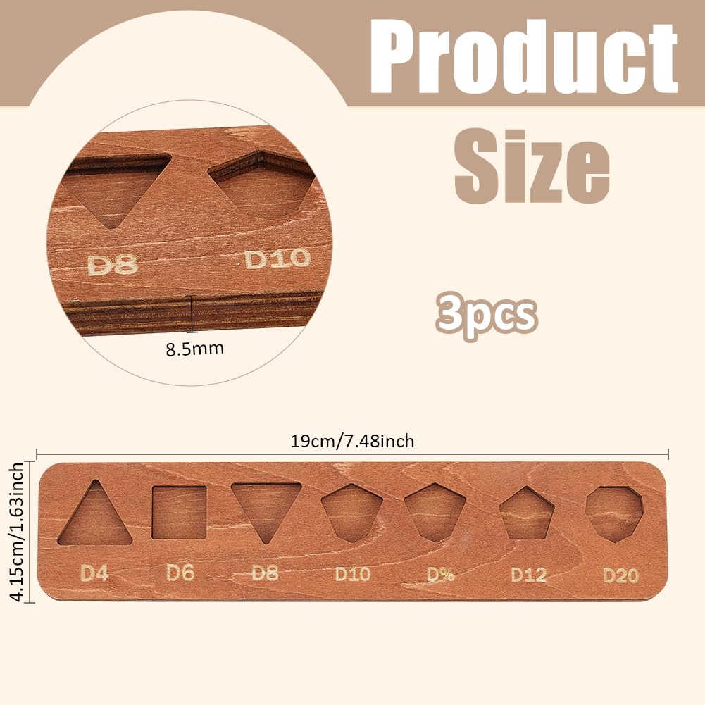BENECREAT plateaux dés bois chameau 190mm 3 pièces