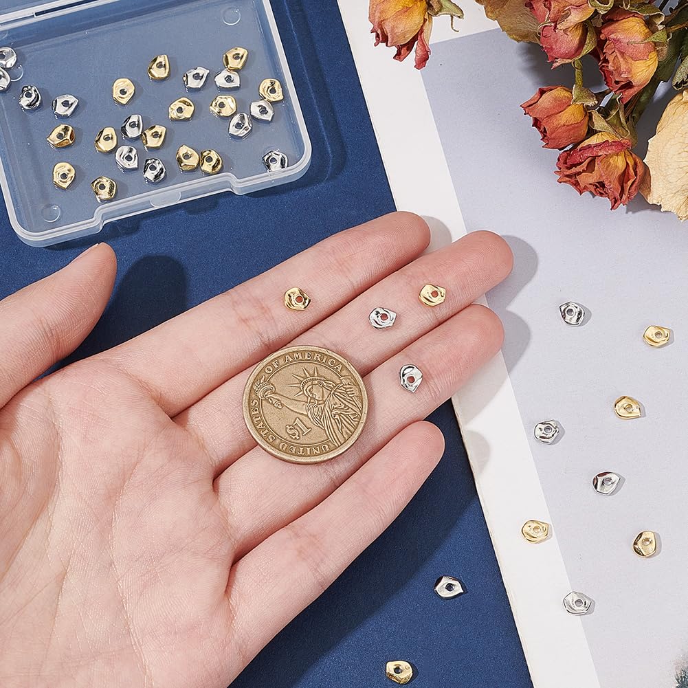 BENECREAT Perles intercalaires ovales laiton doré 40 pcs