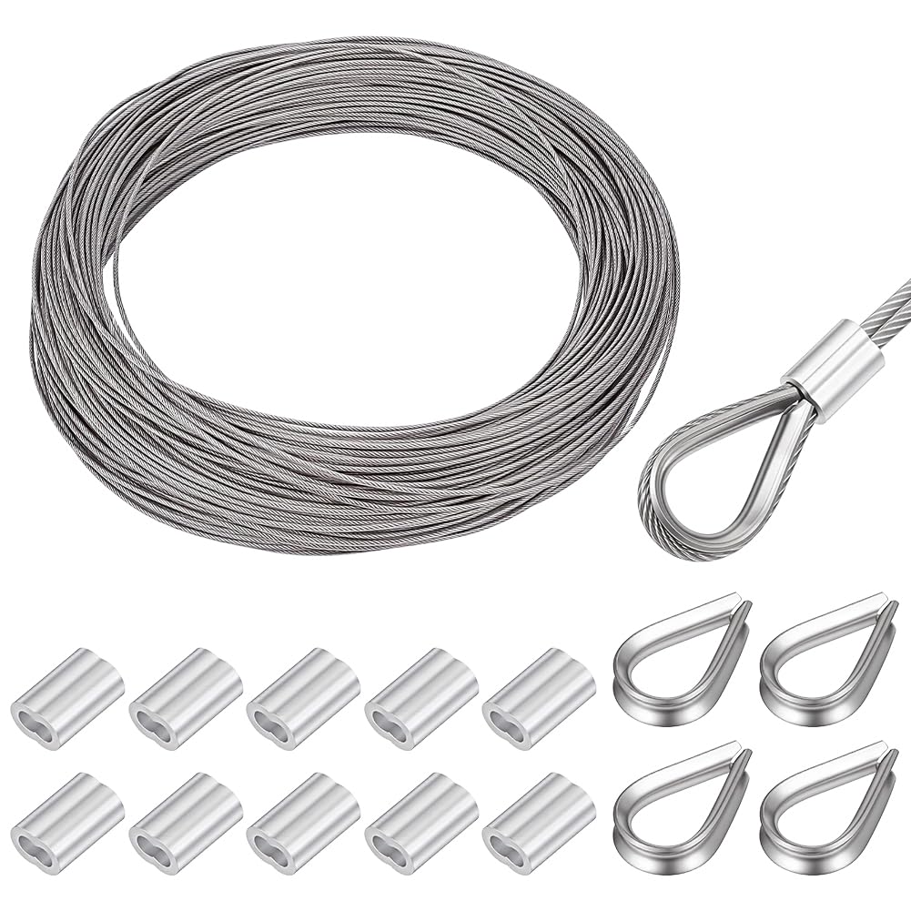 BENECREAT câble acier inox 3,5mm 50m guirlande extérieur