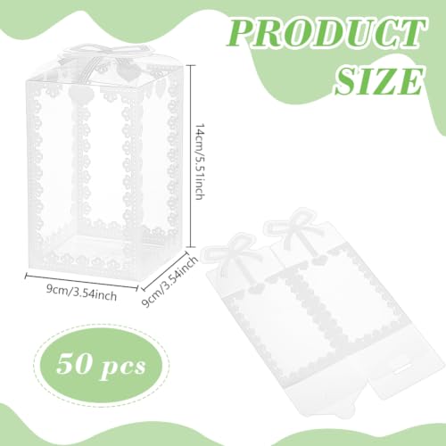 BENECREAT Boîtes PVC Transparentes Nœud Papillon 9 cm x50