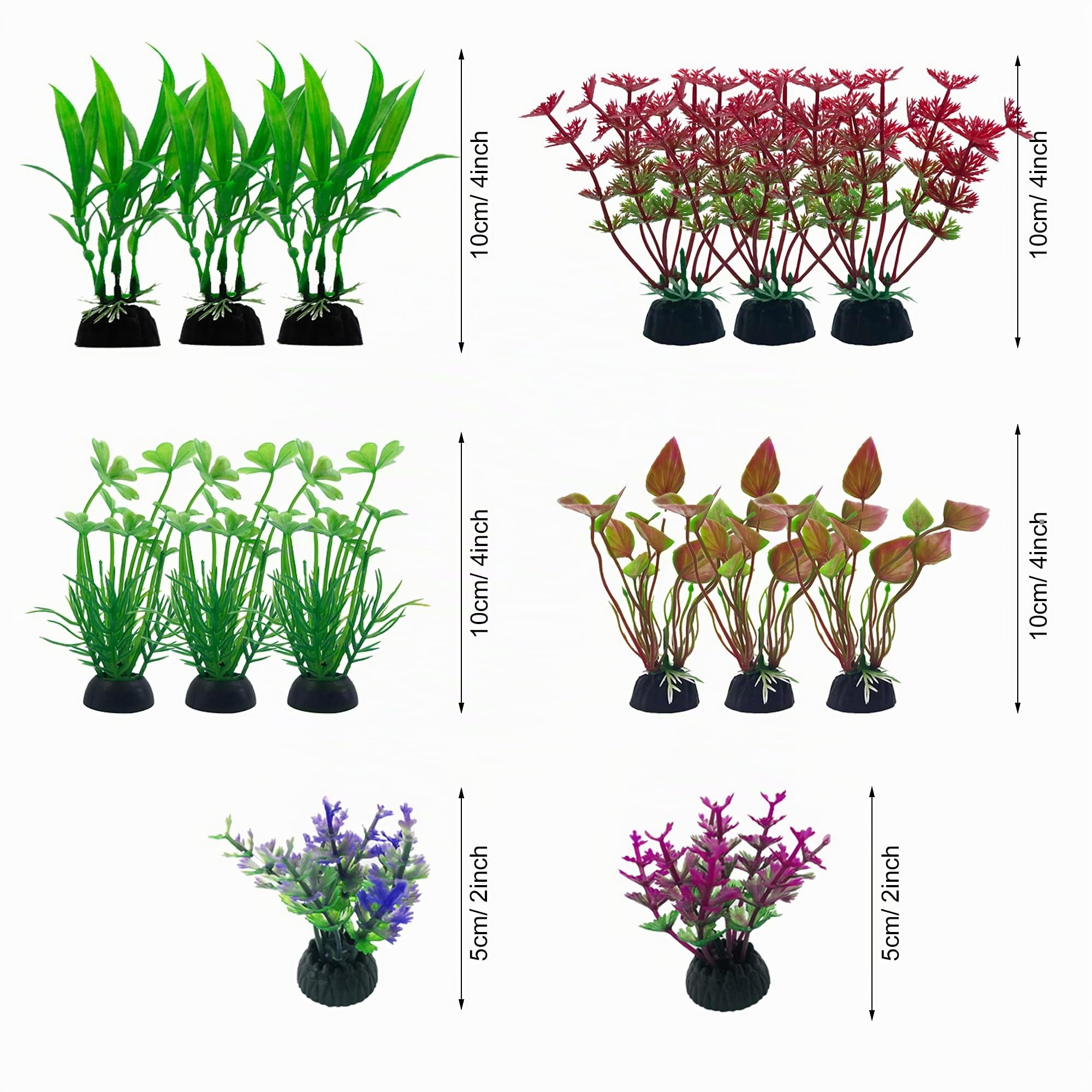 Cayway 37 Plantes Aquarium Plastique Style 1 Vert
