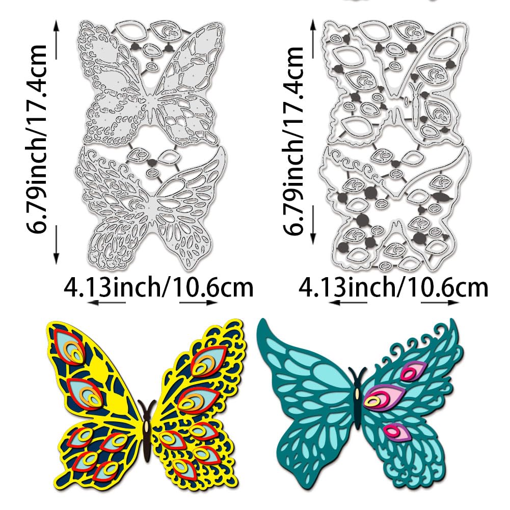 BENECREAT Papillons Plumes de Paon die de découpe métal artistique