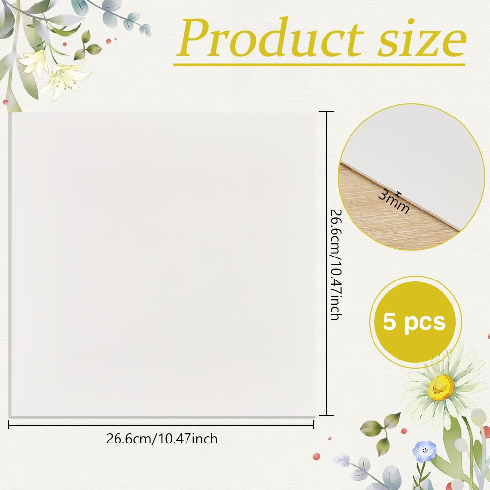 BENECREAT Papier Buvard Pressage Fleurs 5pcs 266x266mm