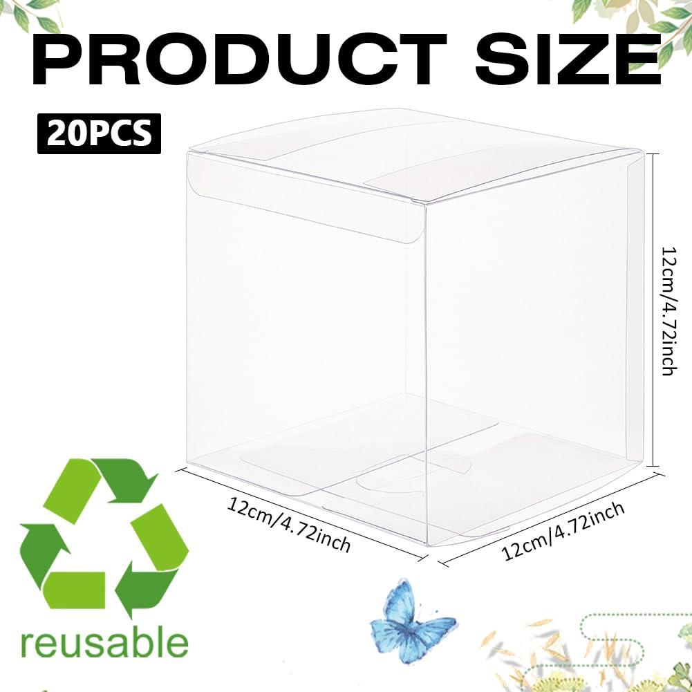 BENECREAT Boîte Cadeau Plastique Transparent 12cm Lot de 20