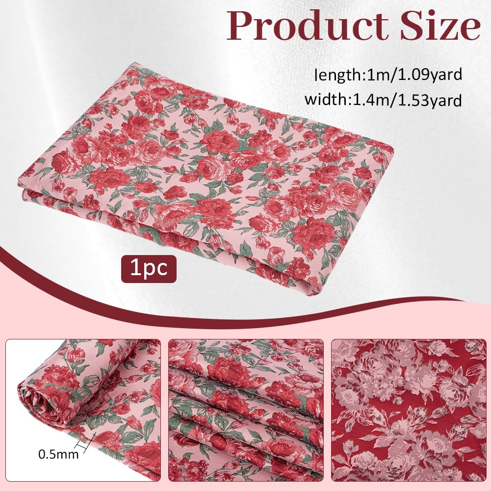 BENECREAT tissu polyester motif rose 100x140cm fleuri