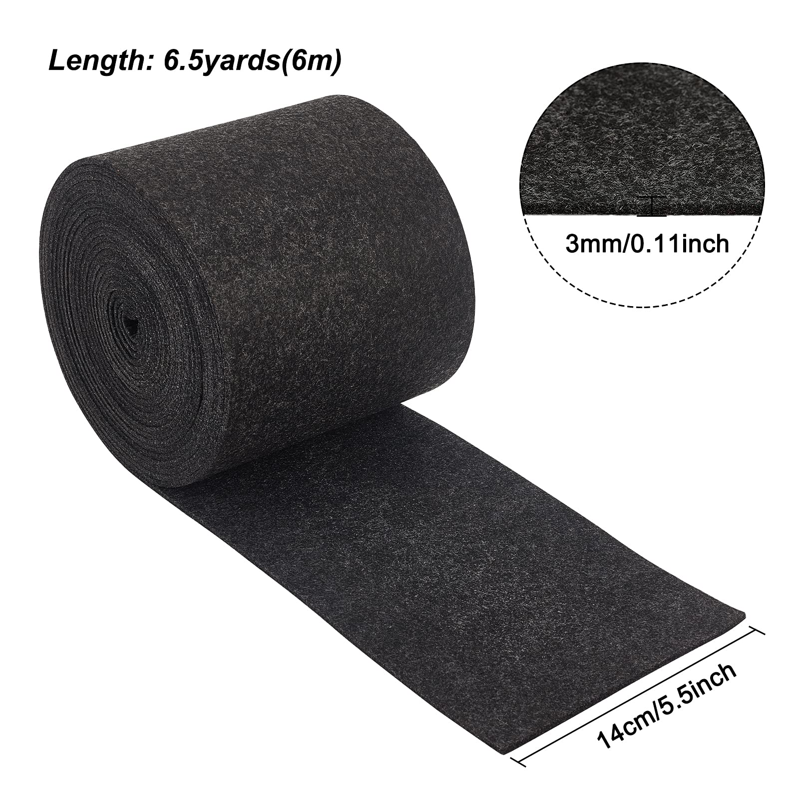 BENECREAT tissu feutre gris ardoise 6 m x 14 cm 3 mm