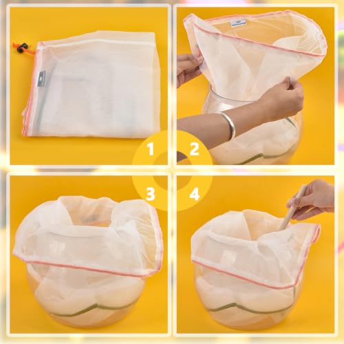 BENECREAT Sac Filtre Nylon 5 Gallons 8 pcs 25-220 Microns