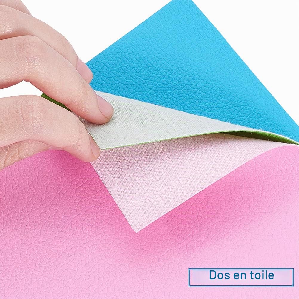BENECREAT similicuir litchi 34x20 cm 16 feuilles assorties