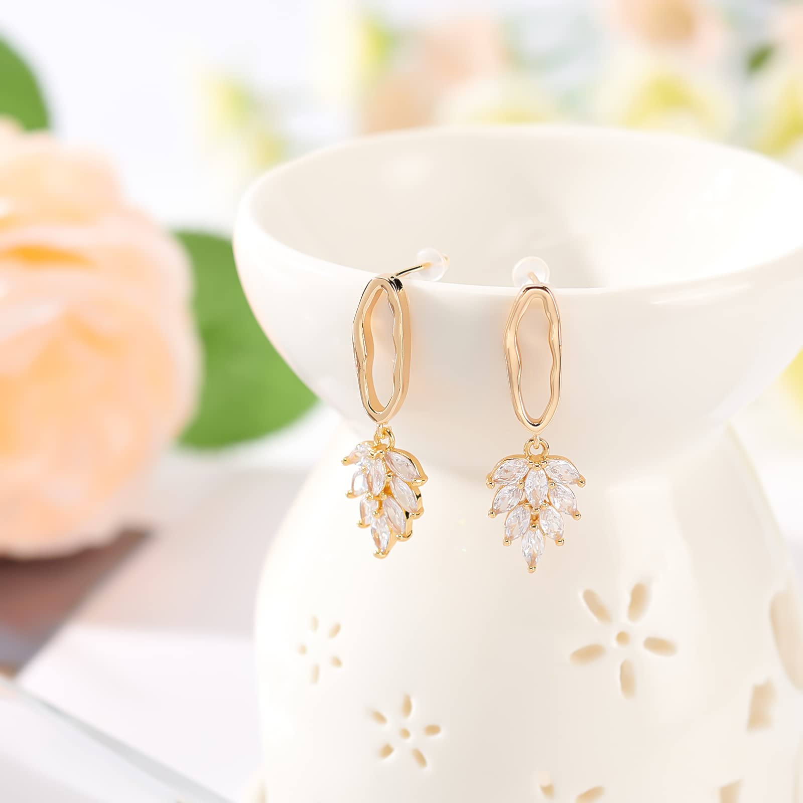 BENECREAT clous oreilles ovales dorés 18K 12 pcs