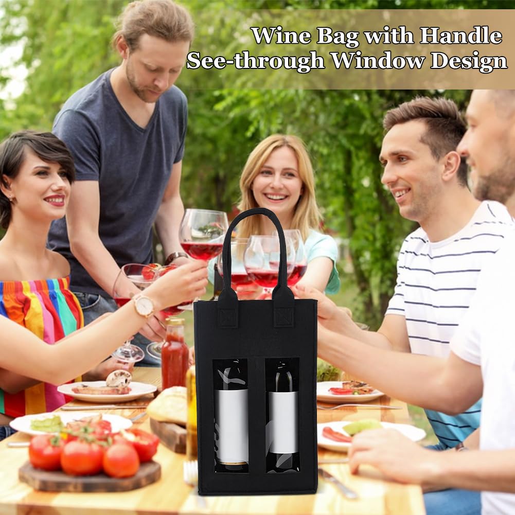 BENECREAT sac vin double feutre noir fenêtre lot 2