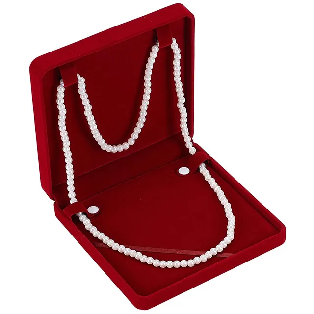 BENECREAT écrin bijoux velours rouge foncé 19x19 cm