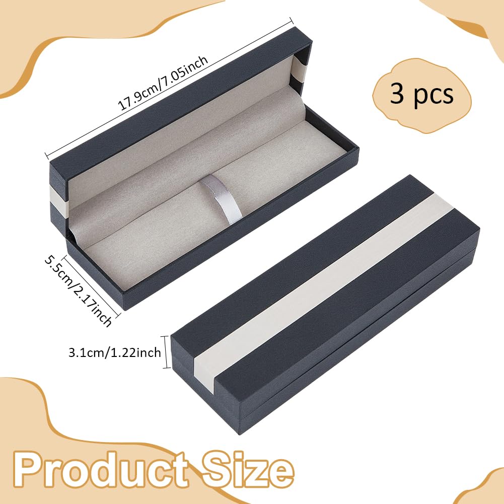 BENECREAT boîte cadeau stylo noir plastique lot 3 rembourrée