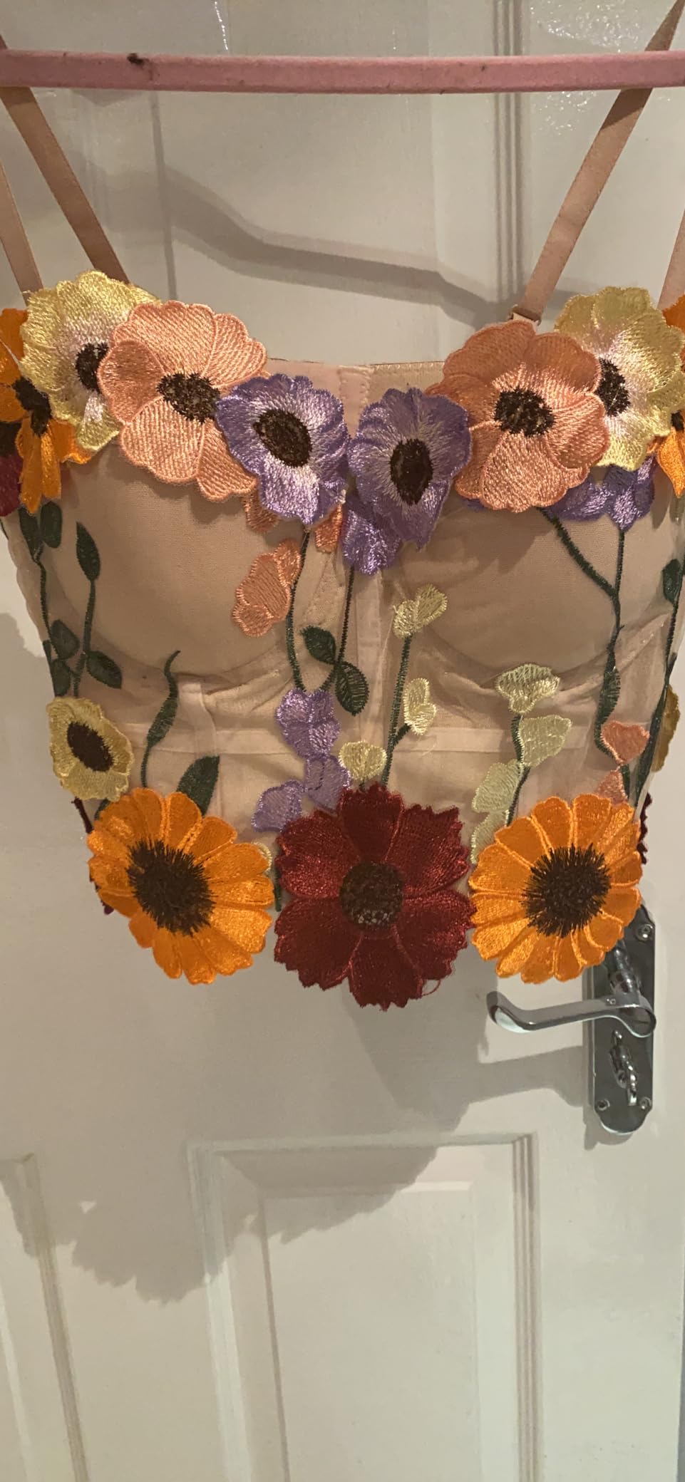BENECREAT Tissu Dentelle Fleurs Brodées 3D 140 cm Mariage