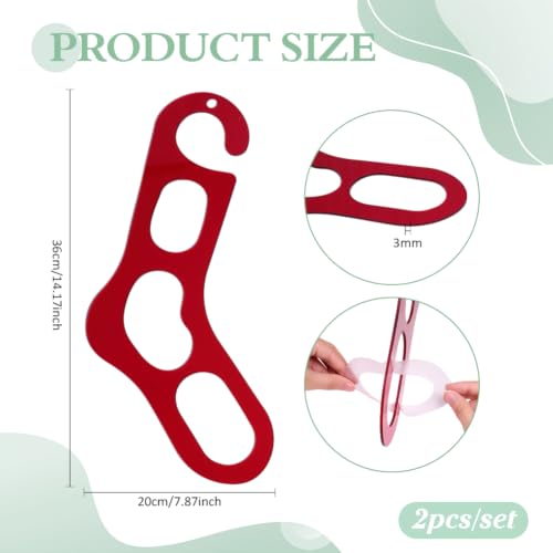 BENECREAT Forme Chaussettes Acrylique Rouge 2pcs 22cm Bloqueur