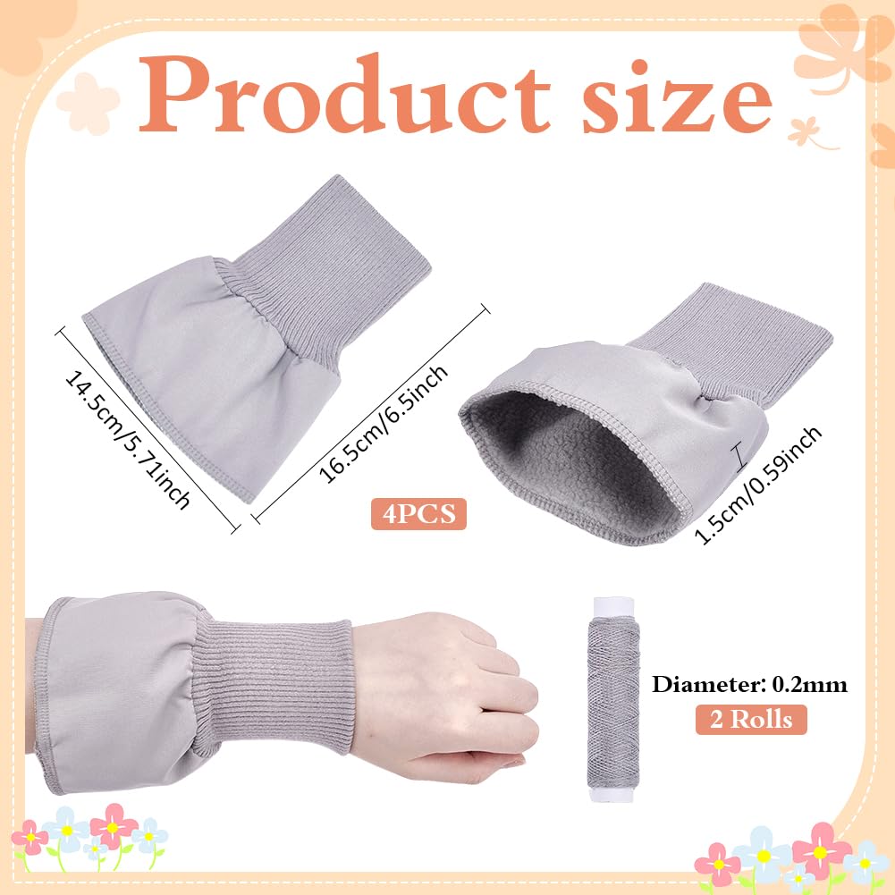 BENECREAT Poignets Côtelés Gris Clair 165x145mm x2 Polyester