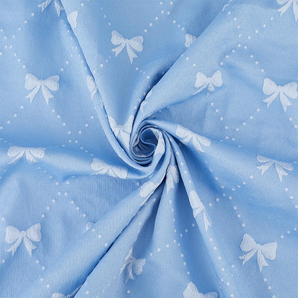 BENECREAT Tissu Jacquard Rose 1m x 154cm Nœuds Polyester