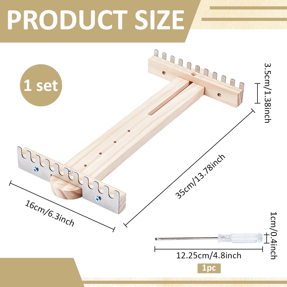 BENECREAT Métier à Tisser Réglable 8,9 à 30 cm Kit Bois
